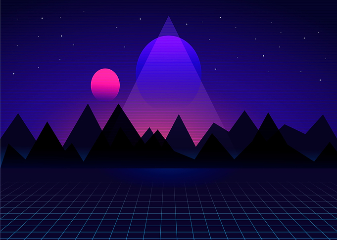 geometric retro landscape