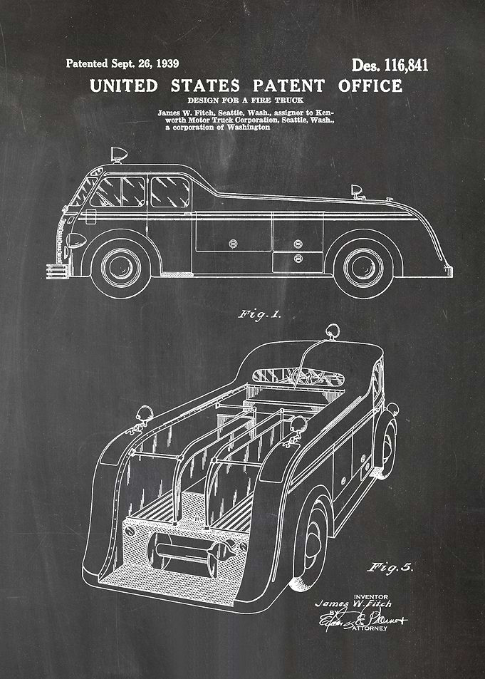 24 Fire Truck Patent 1939