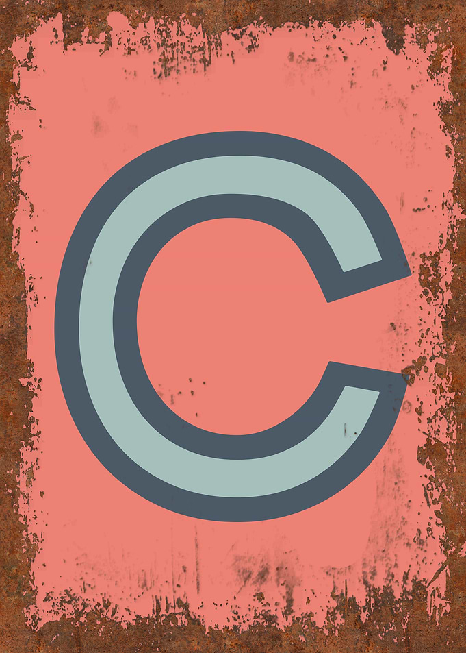 Rusted Funky Letter C
