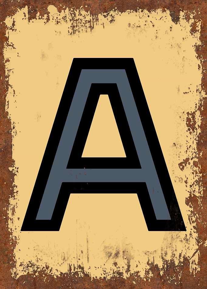 Rusted Funky Letter A