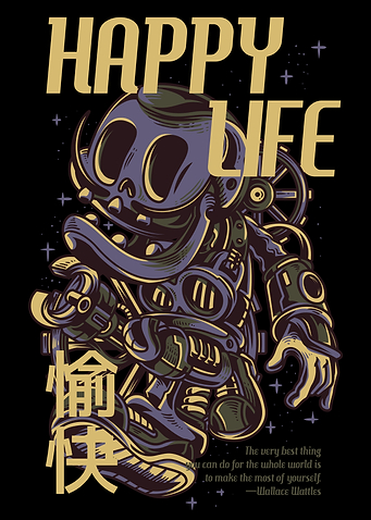 Happy Life Alien Skull