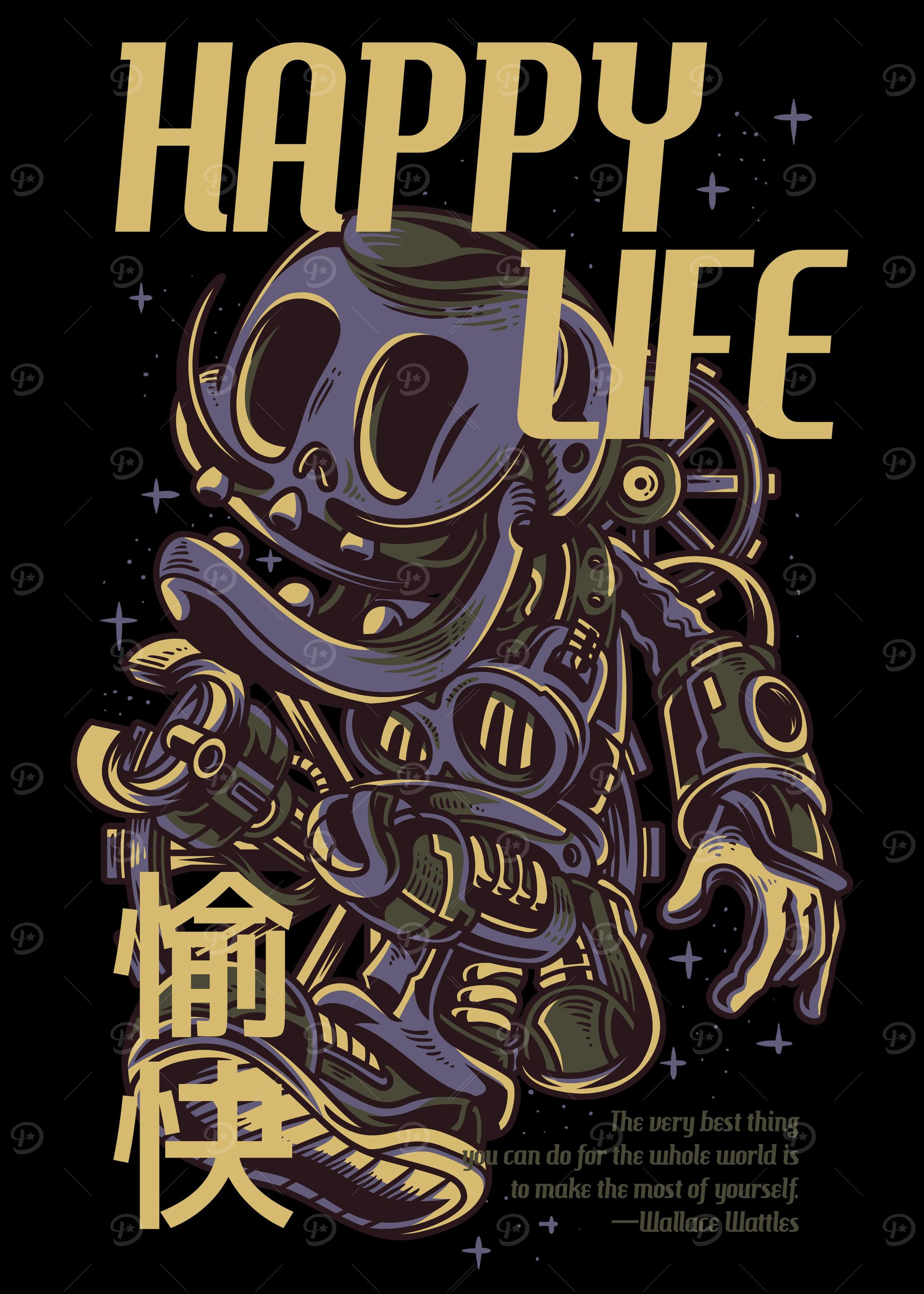 Happy Life Alien Skull