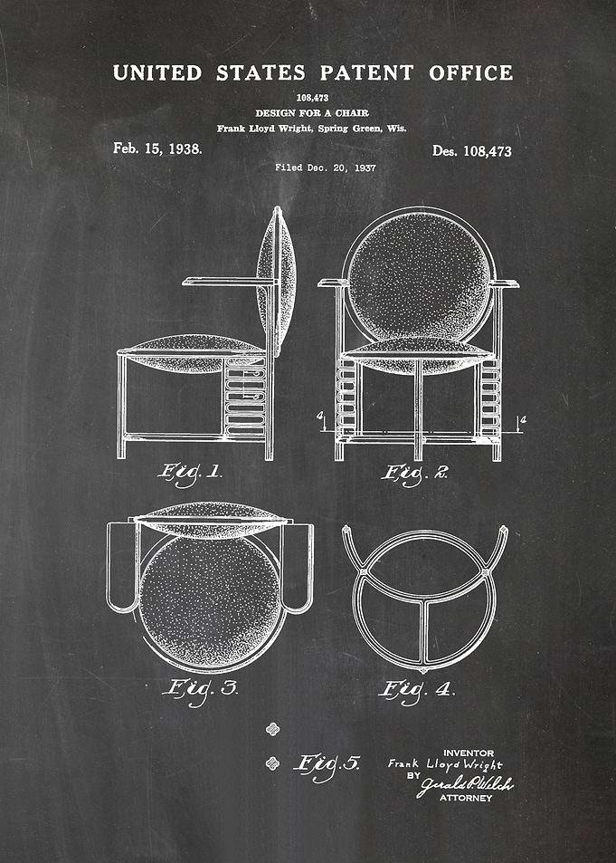 21 Chair Patent Print