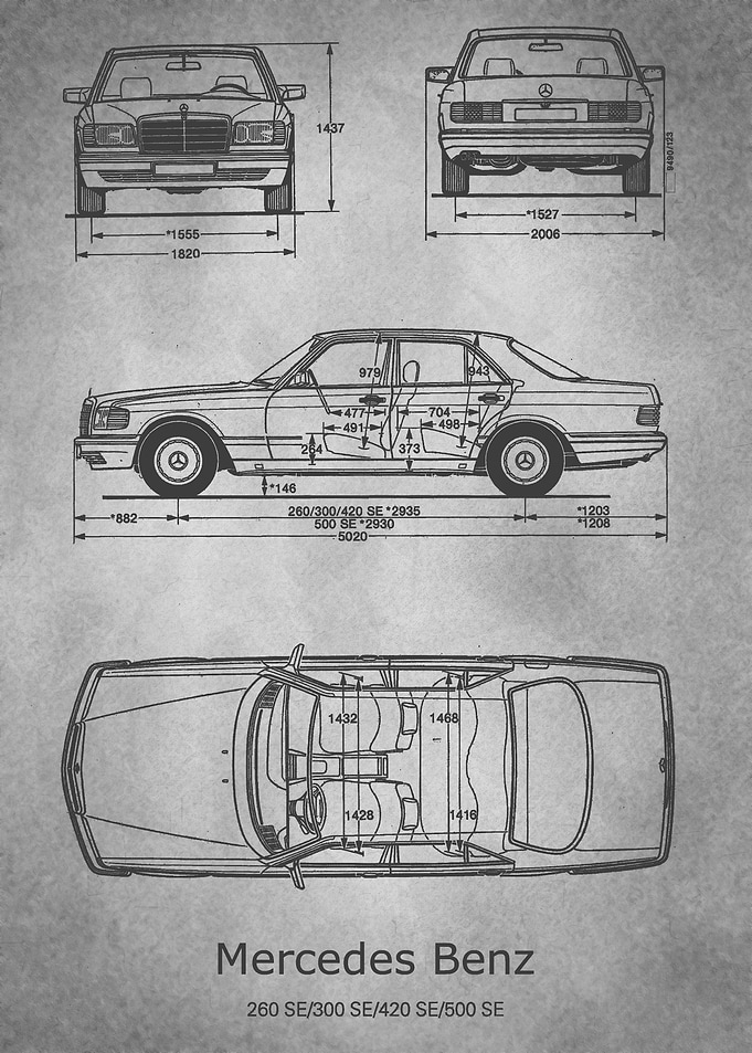 Mercedes Benz gray old