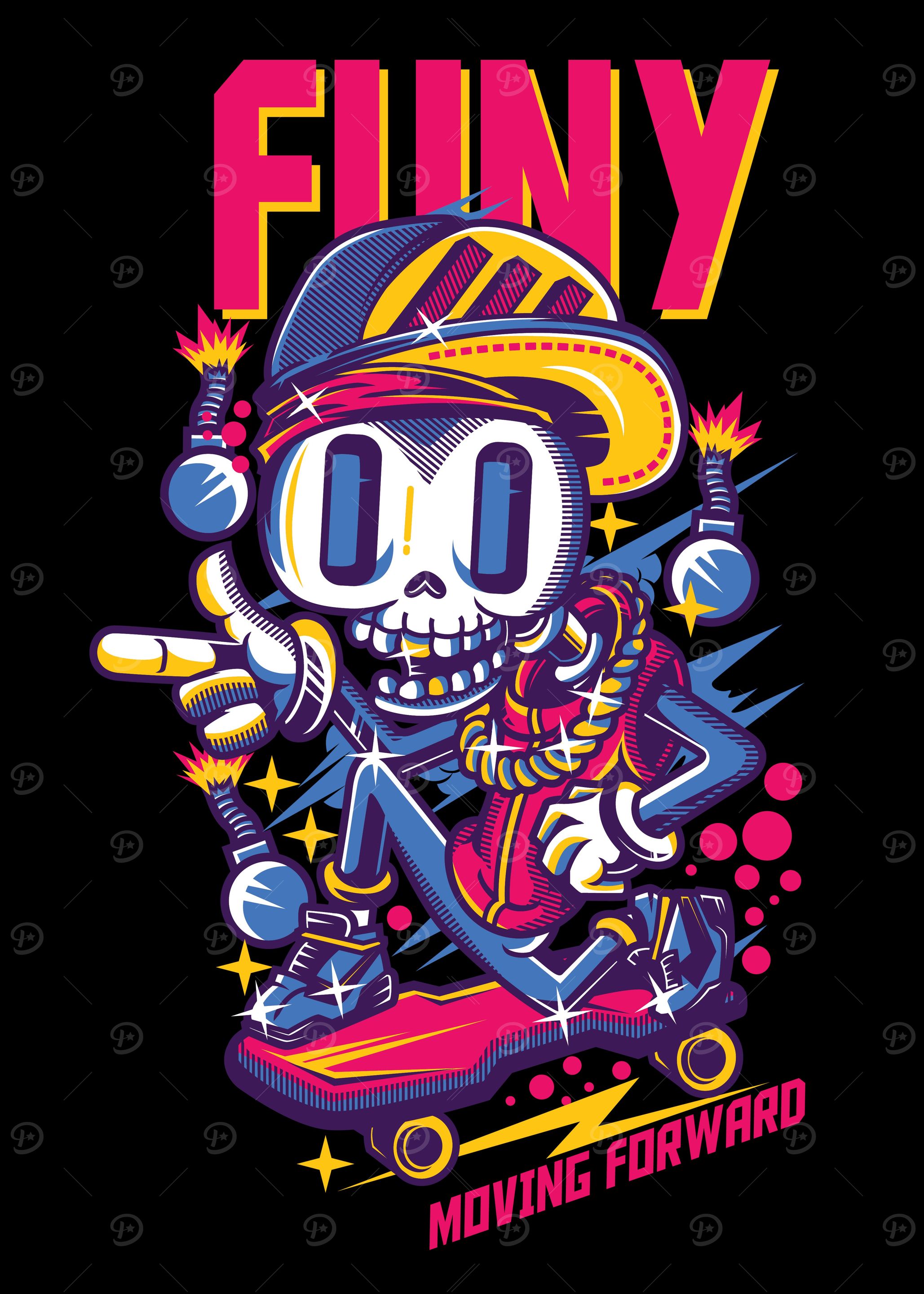 Funy Funky Skeleton Skater