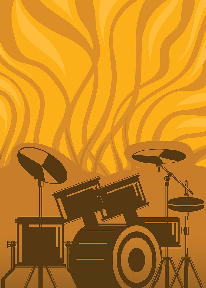 Drums on fire