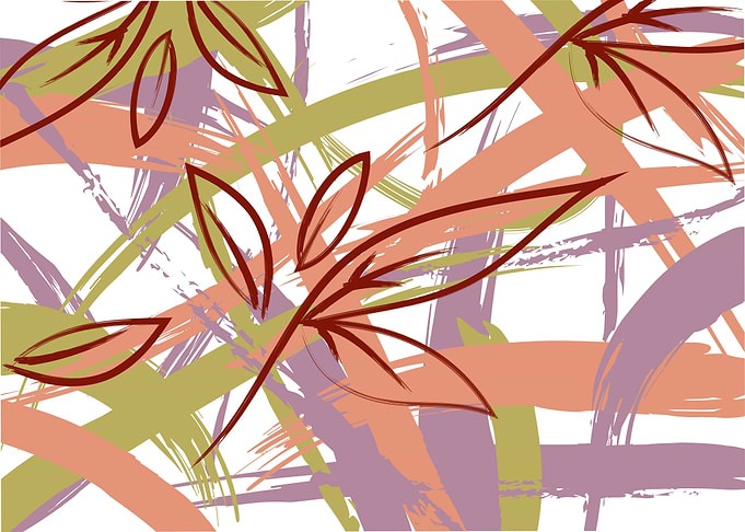 Abstract Leaves Flowers