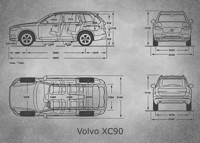 volvo XC90 gray old