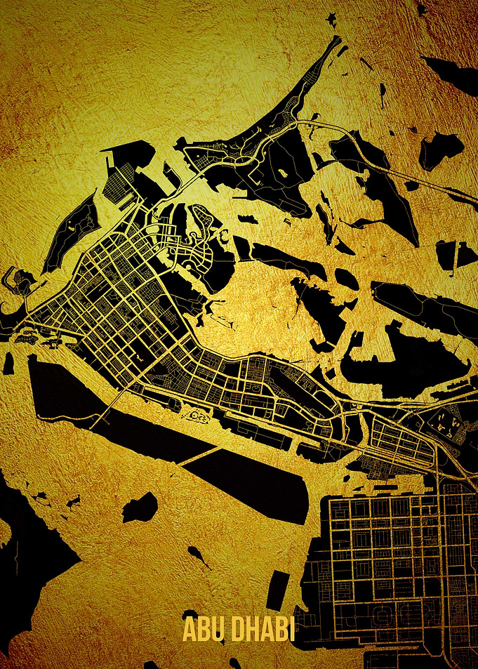 Abu Dhabi gold map