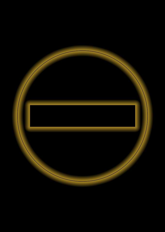 no entry road sign gold