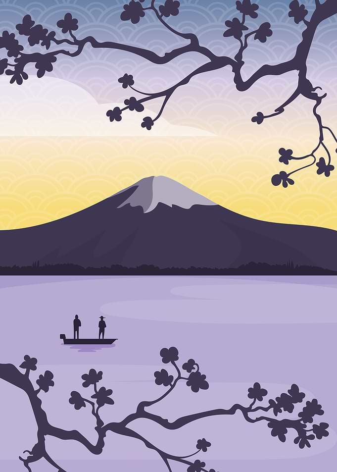 Lake under Mount Fuji