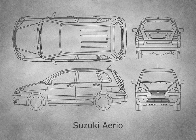Suzuki Aerio gray old