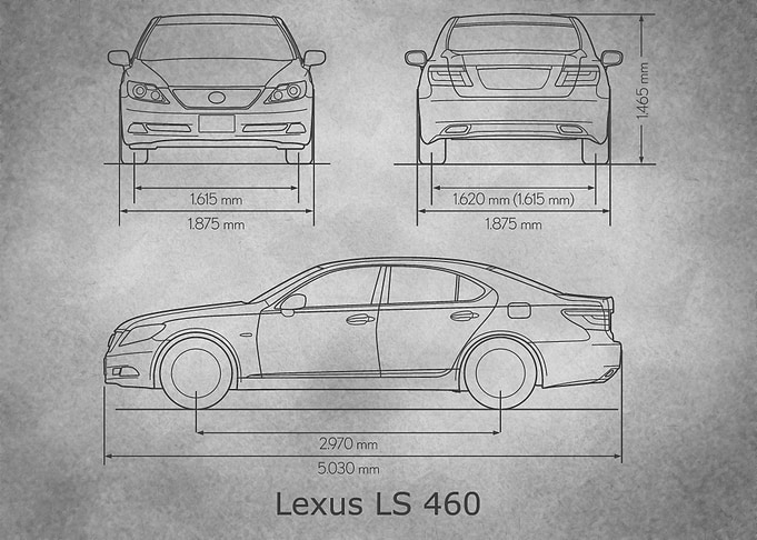 Lexus LS 460 gray old