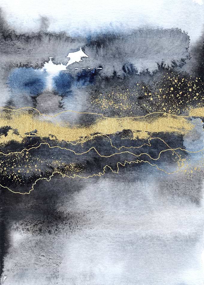 Navy Gold Abstract 02