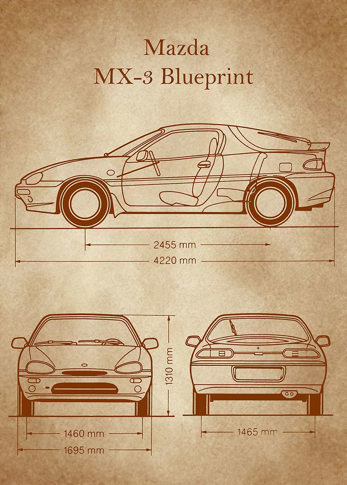 Mazda MX3 Blueprint old