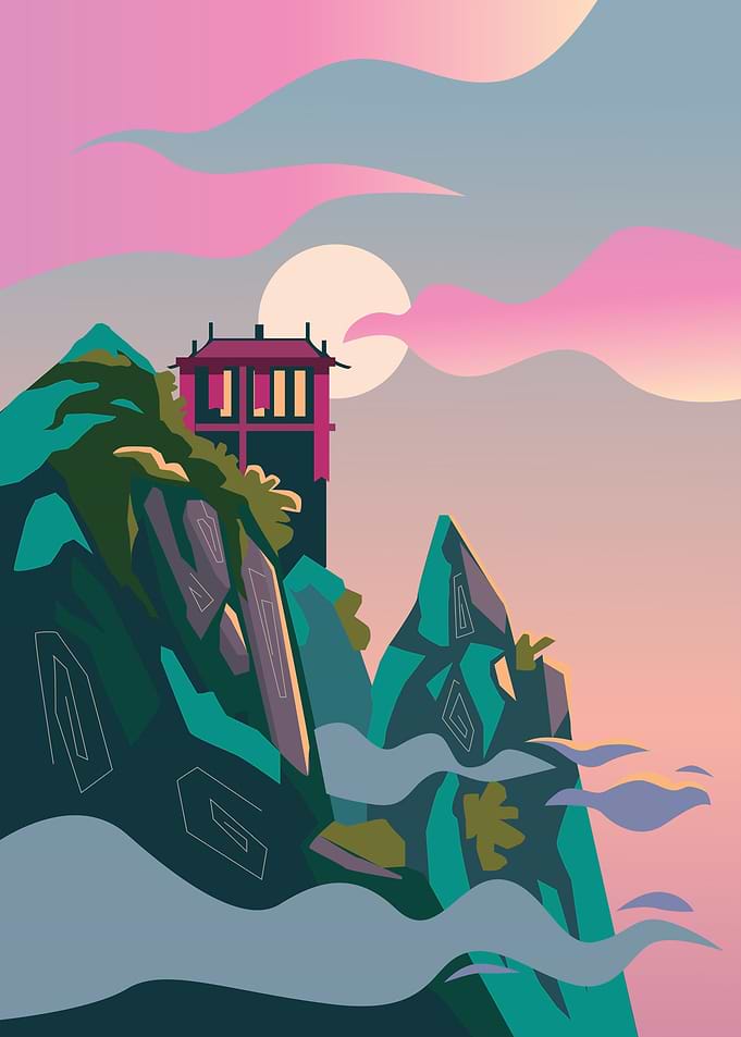Sunrise over Ridge Temple