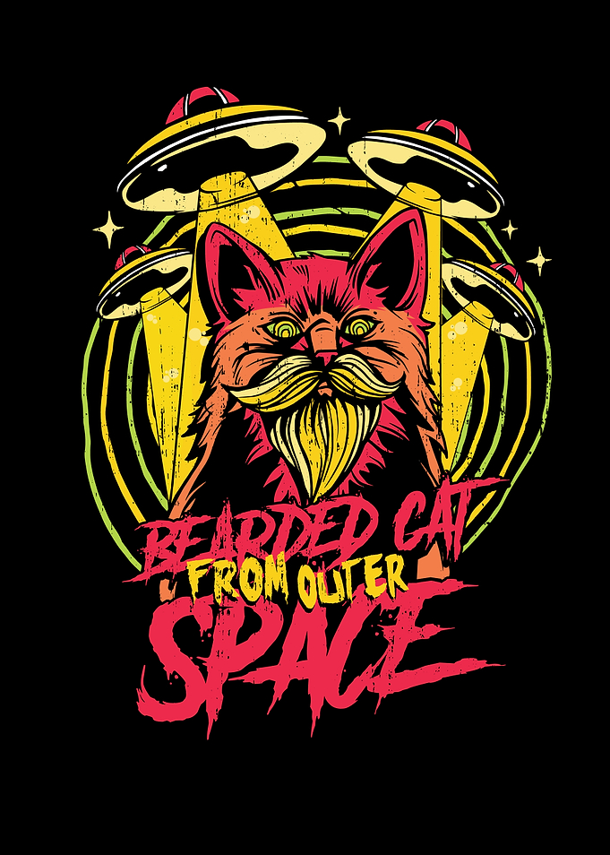 Trippy Bearded Space Cat