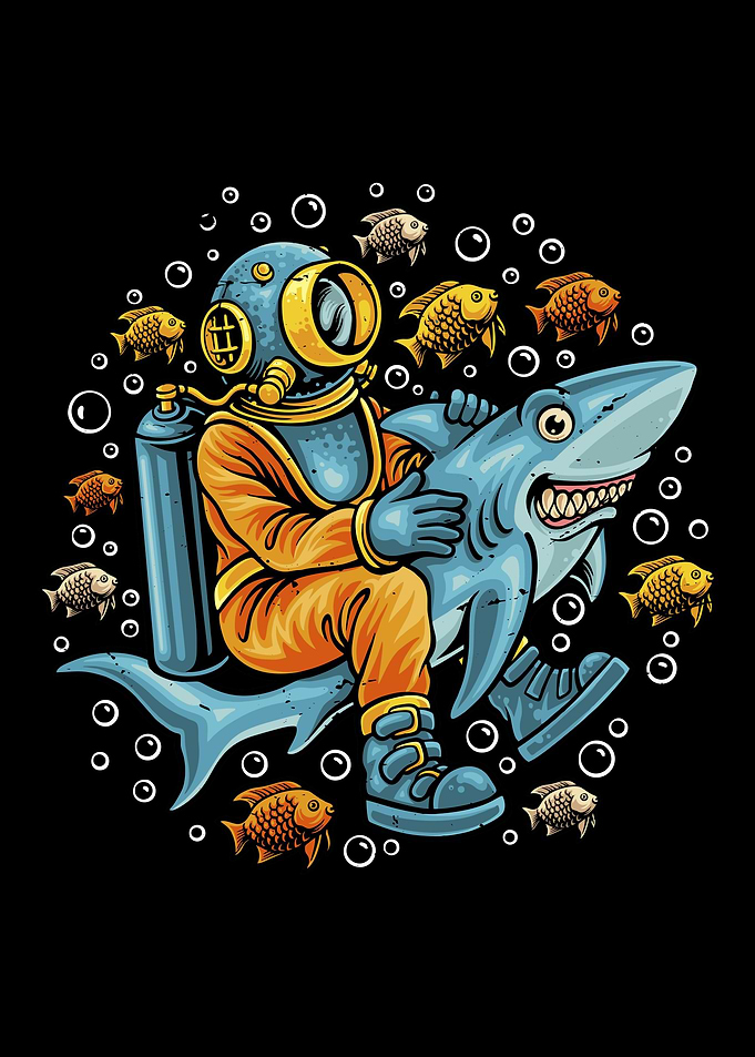 Diver and Shark