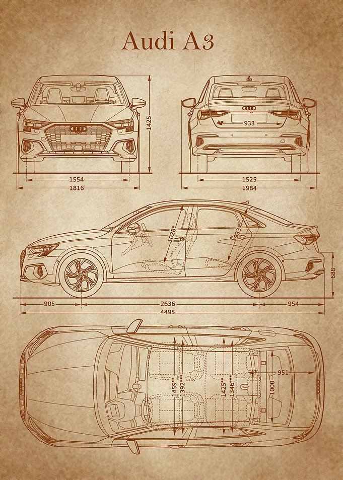 Audi A3 2020 Blueprint old
