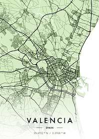 Valencia City Map Green