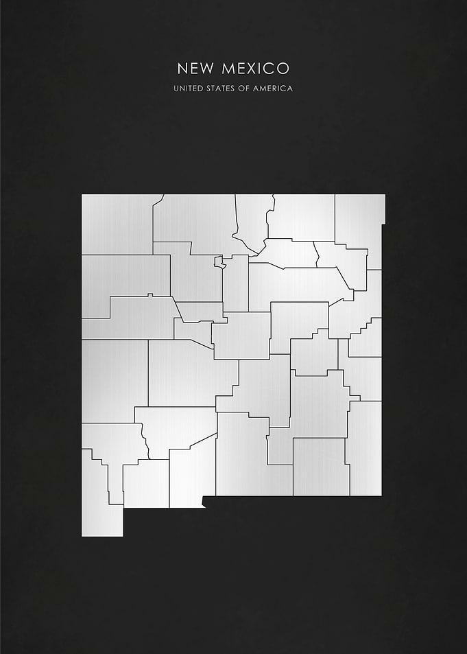 Silver New Mexico Map