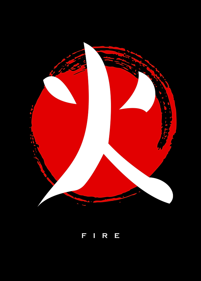 Fire writing with kanji