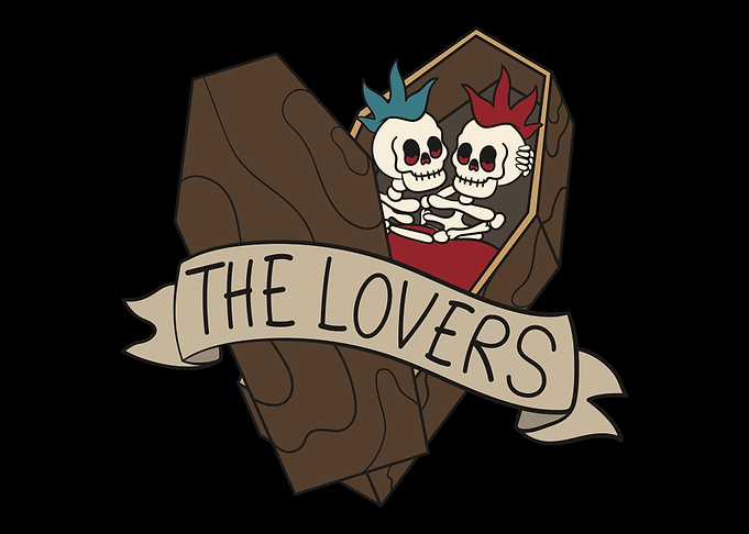 Punk lovers in coffin