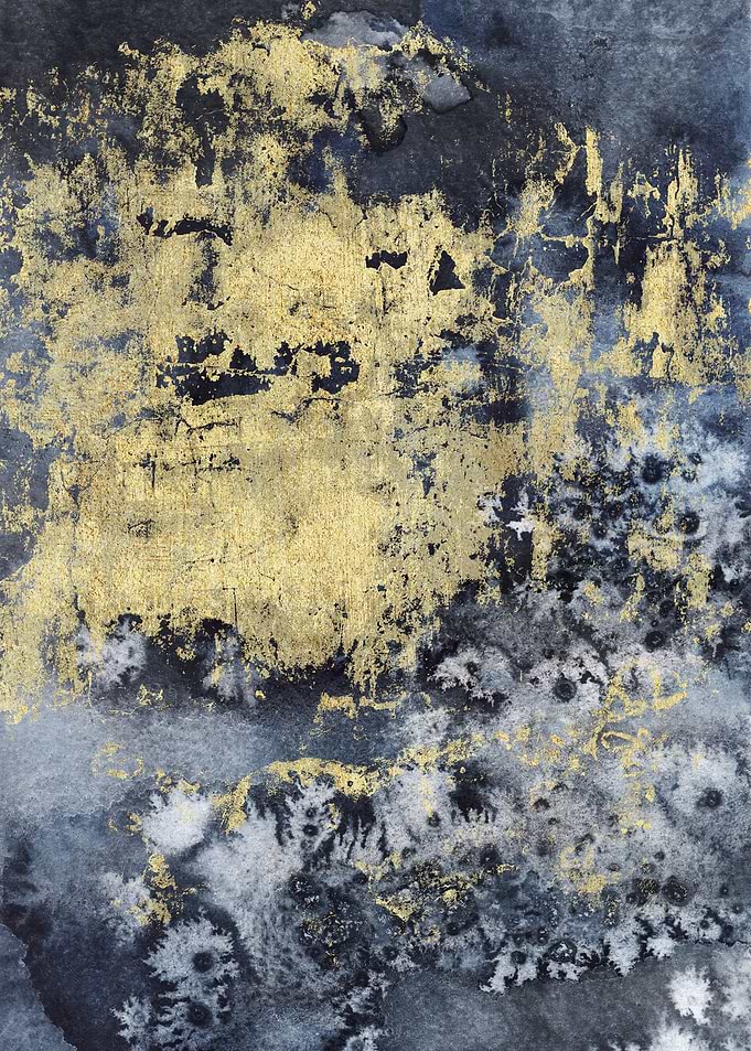 Navy Gold Abstract 07