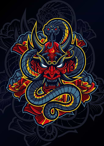 Oni Dragon Vector