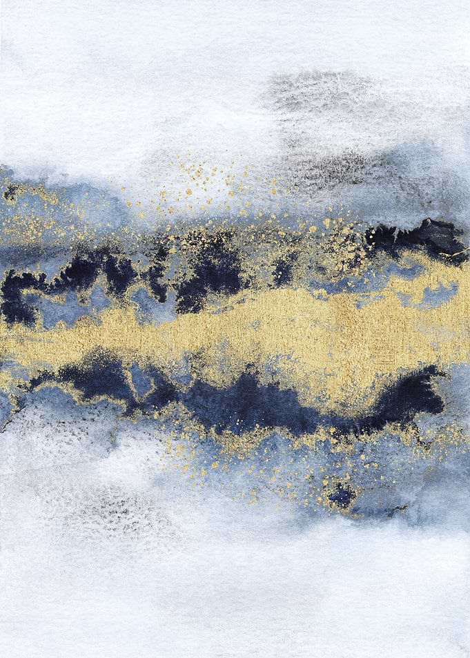 Navy Gold Abstract 08