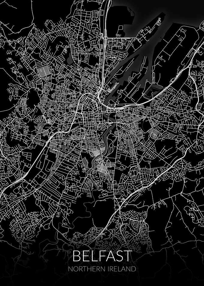 Belfast Map Black