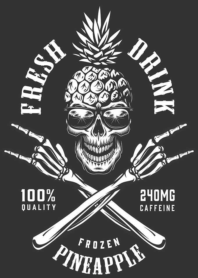 skull pineapples retro