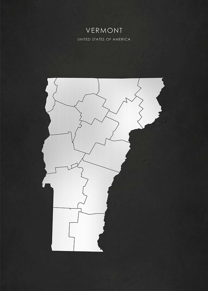 Silver Vermont State Map
