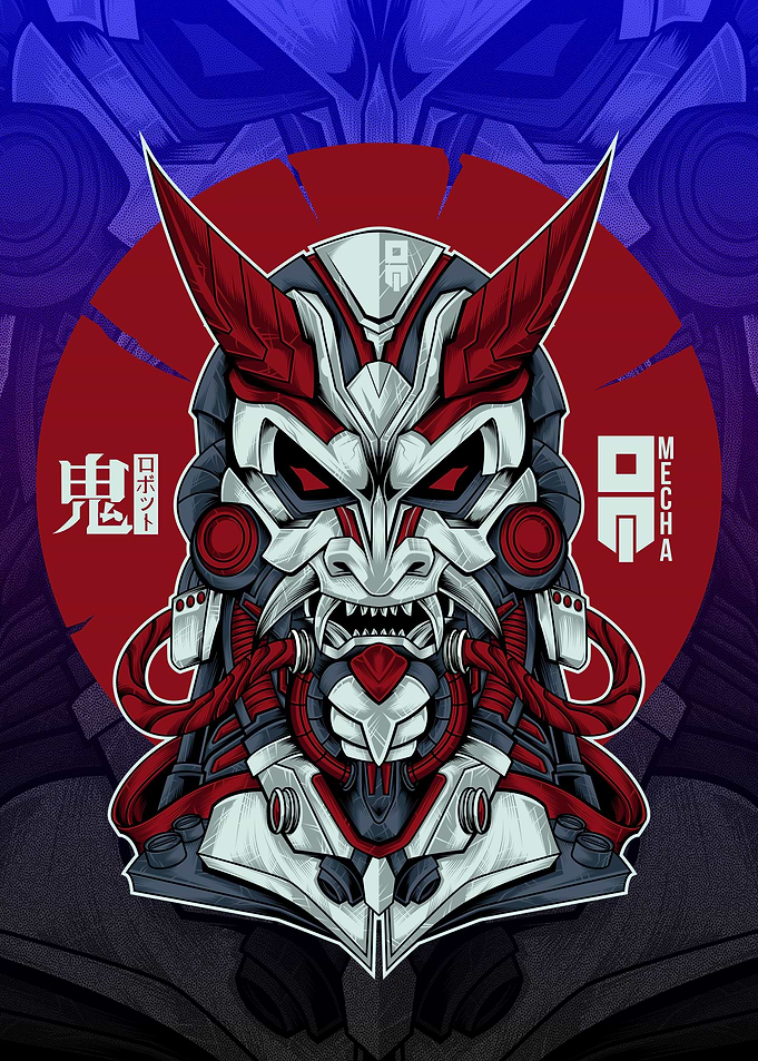 Epic Vector Samurai skull