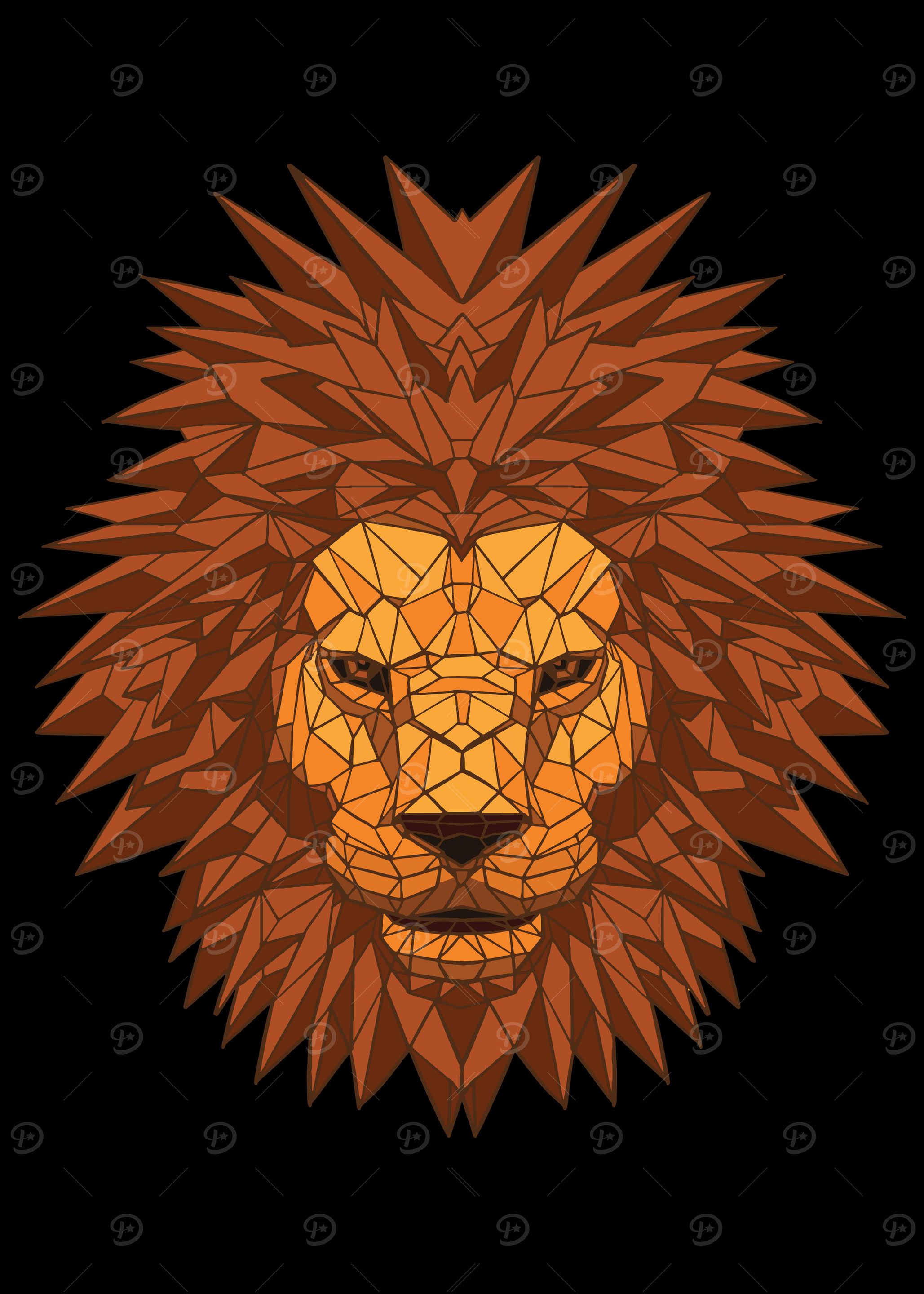 Lion Polygon Wild Cat