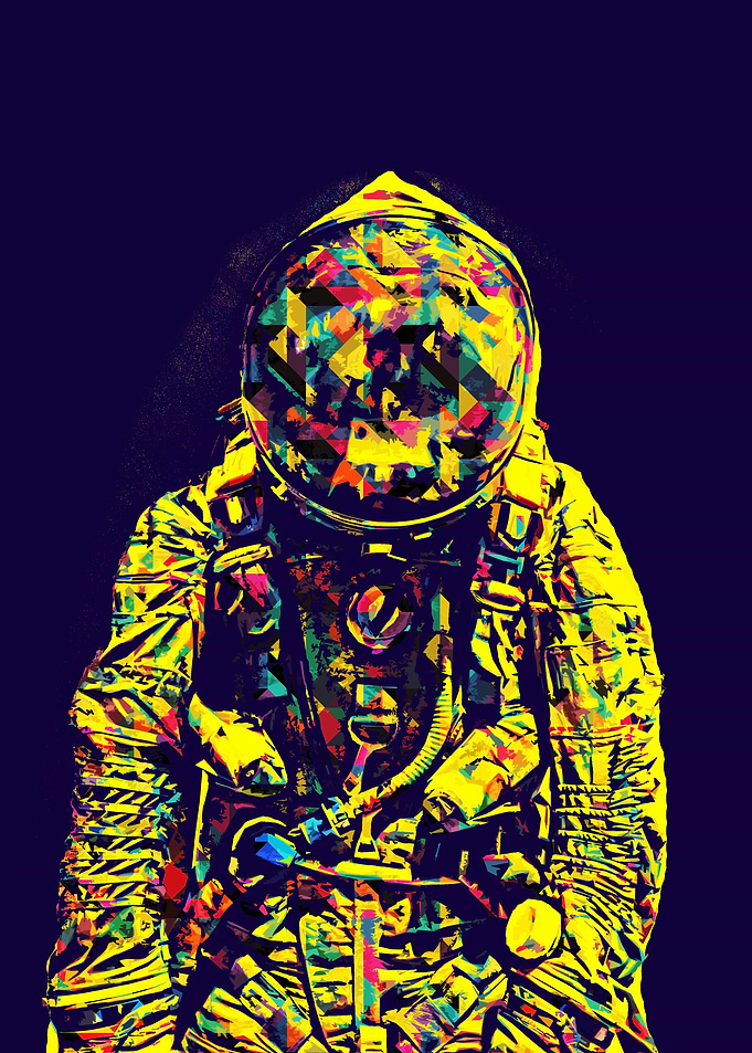 astronaut space pop art
