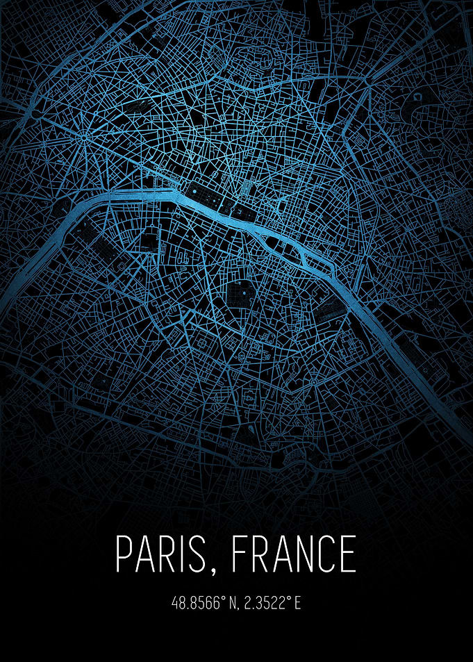 Paris City Street Map