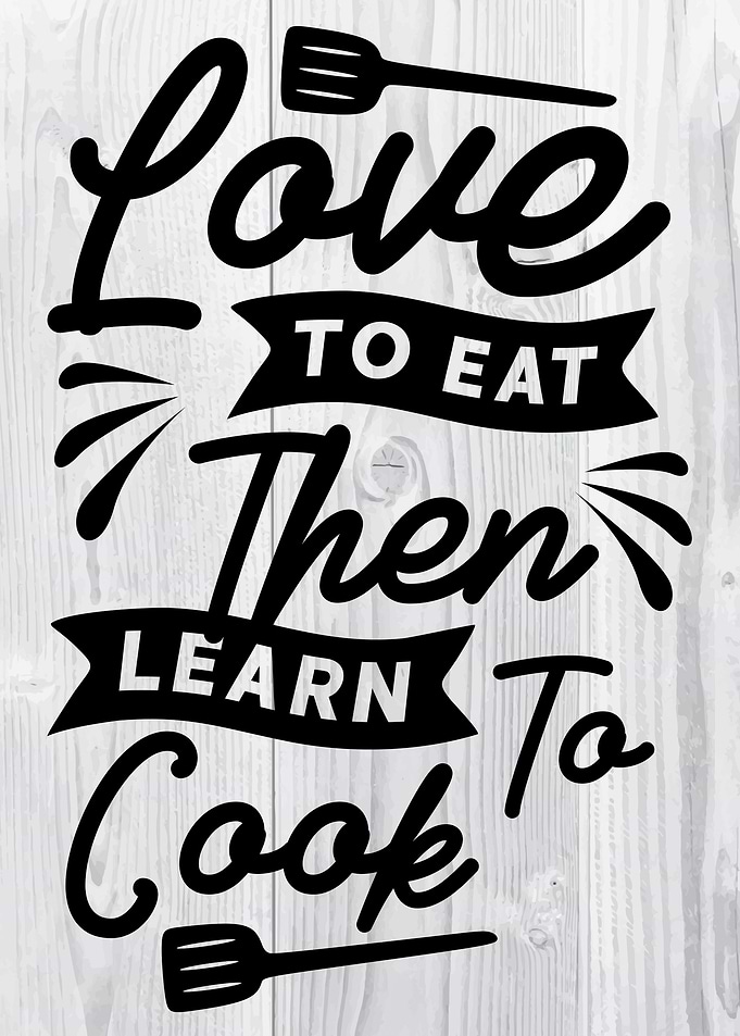 Cooking lettering quotes