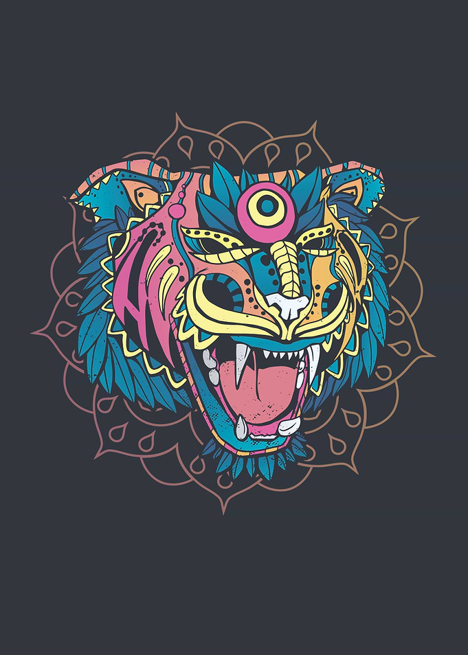Colorful Mandala Tiger