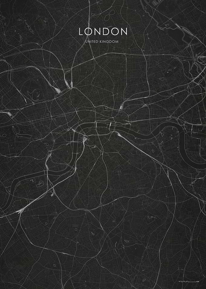 Silver London Street Map