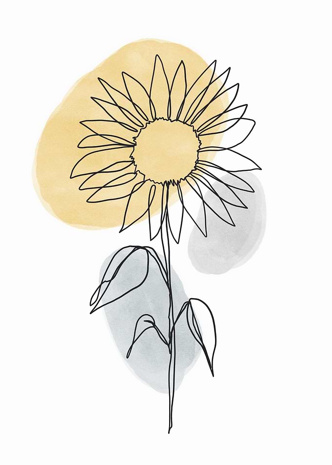 Sunflower One Line Drawing