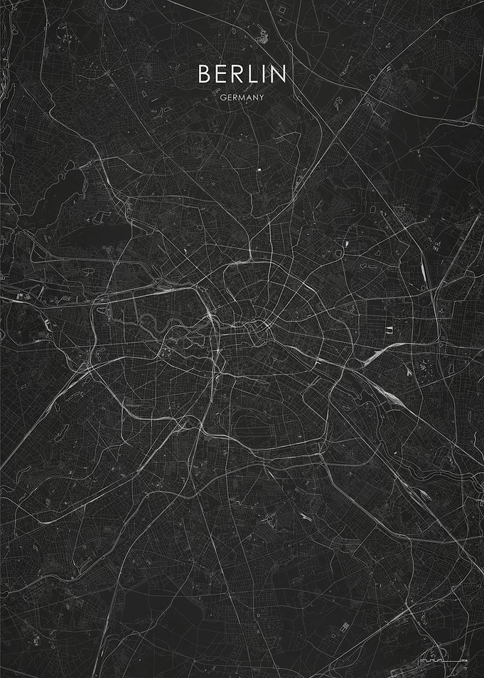 Silver Berlin Streets Map