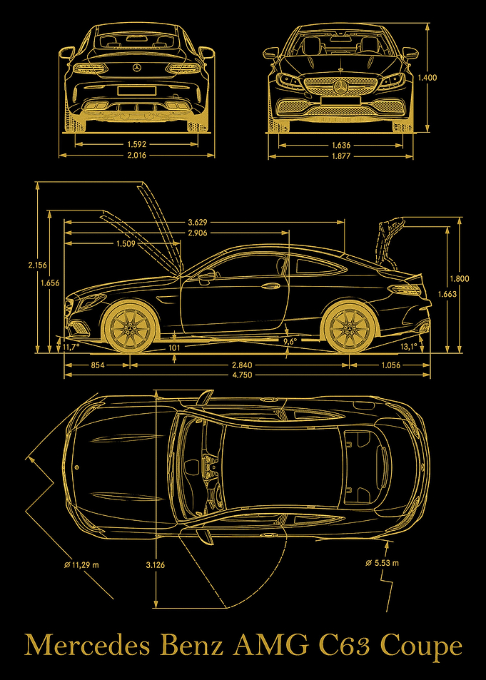 Mercedes Benz AMG C63 gold