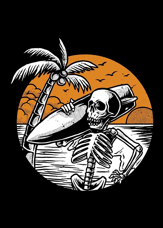 Skeleton and Sea
