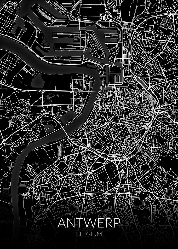 Antwerp Map Black