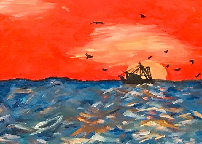 Fishing Boat at Sea