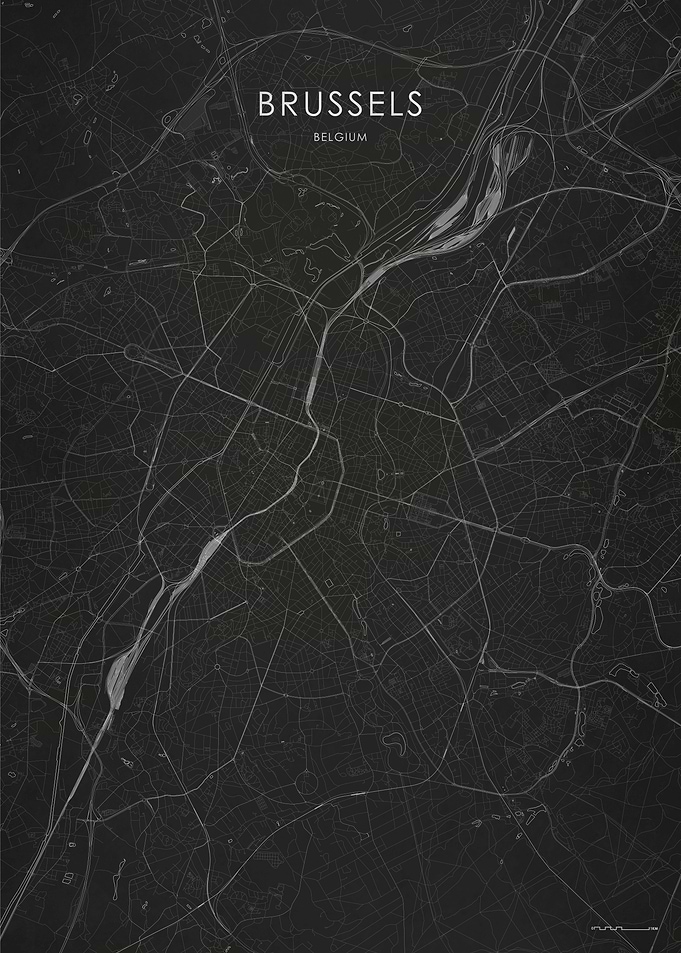 Silver Brussels City Map