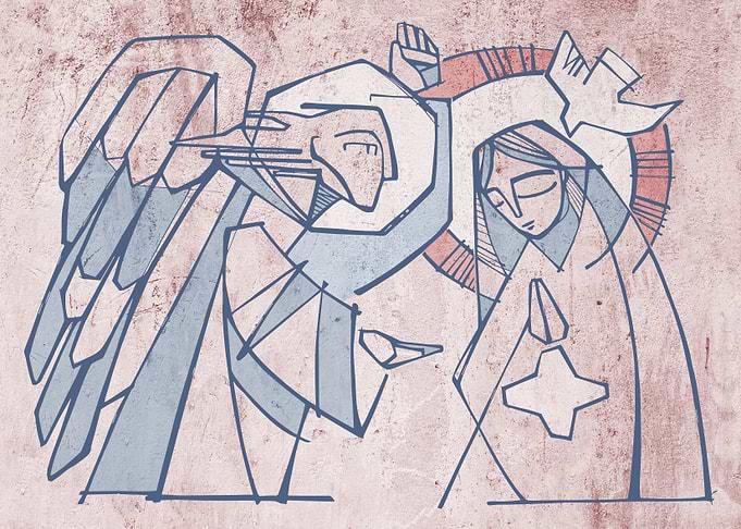 Angel Gabriel and Mary
