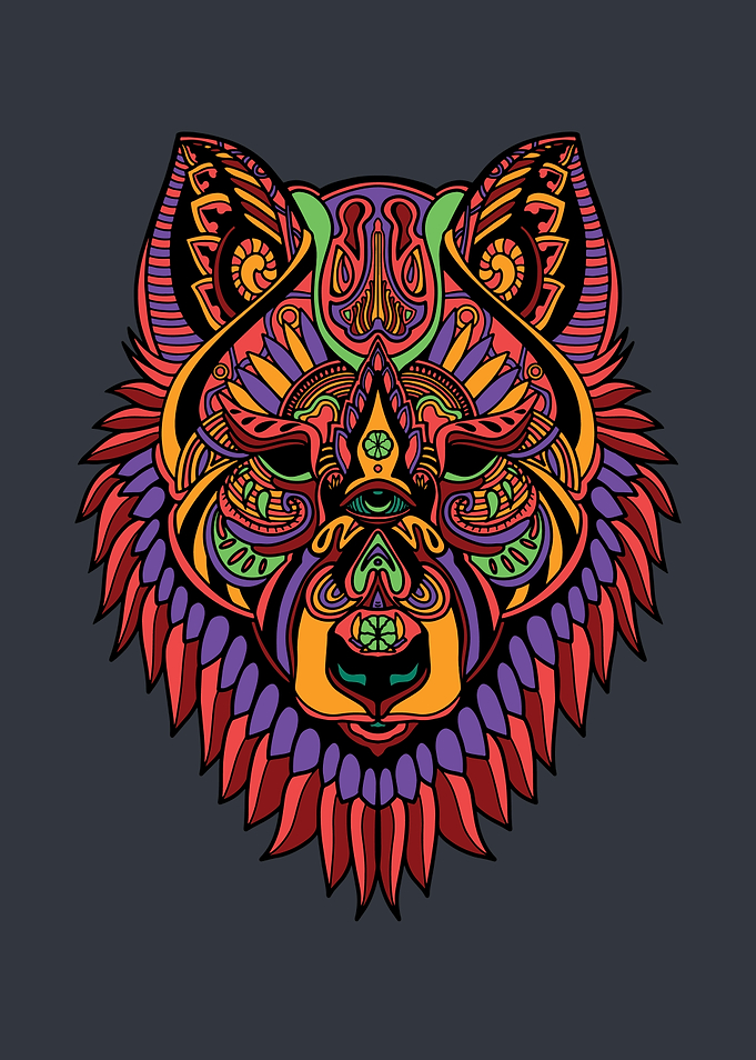 Colorful Mandala Wolf