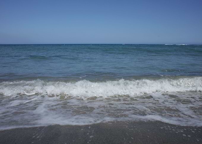 Beach waves close up print